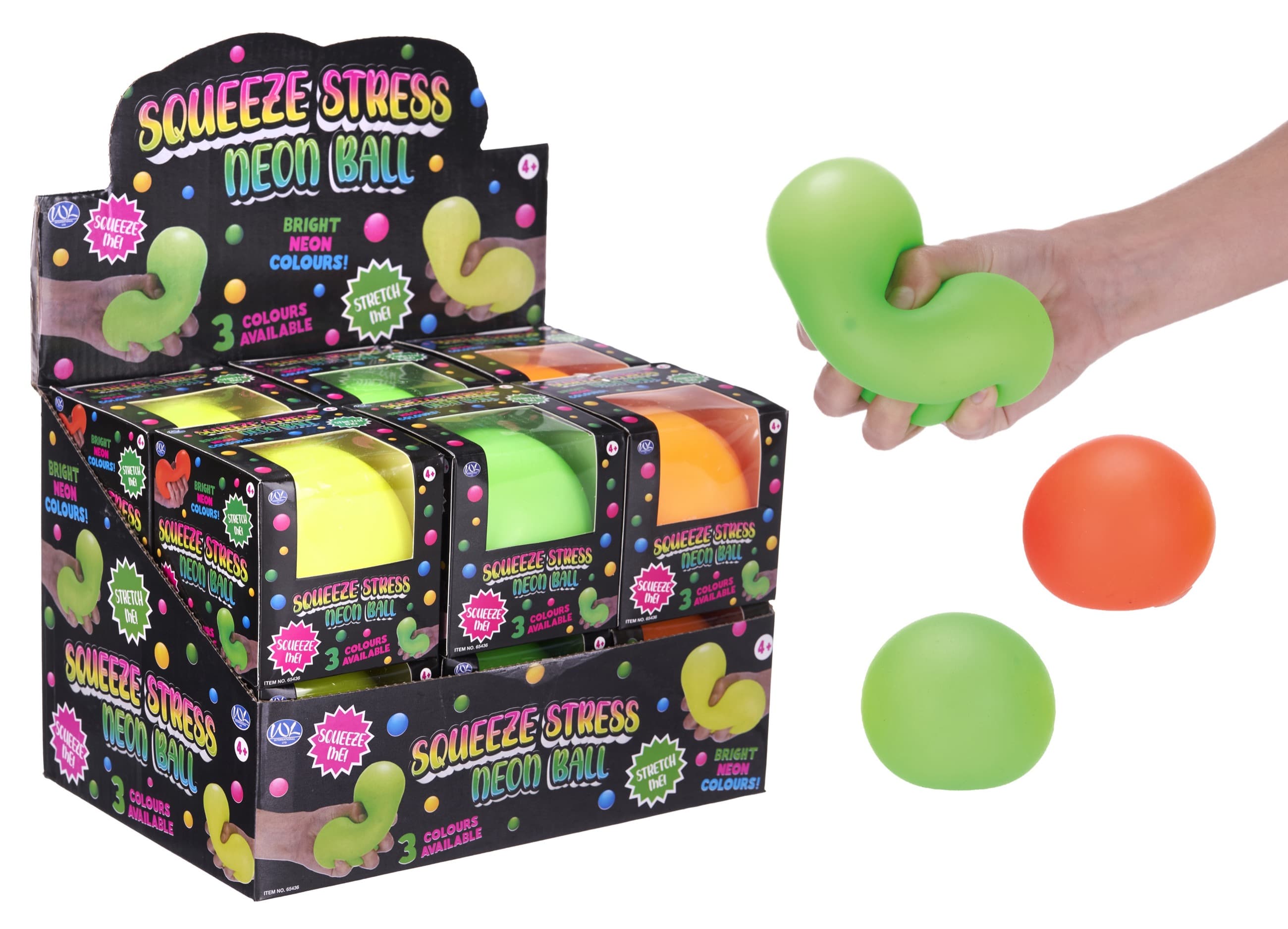 Neon Squeeze Balls 3 Ass - Product image